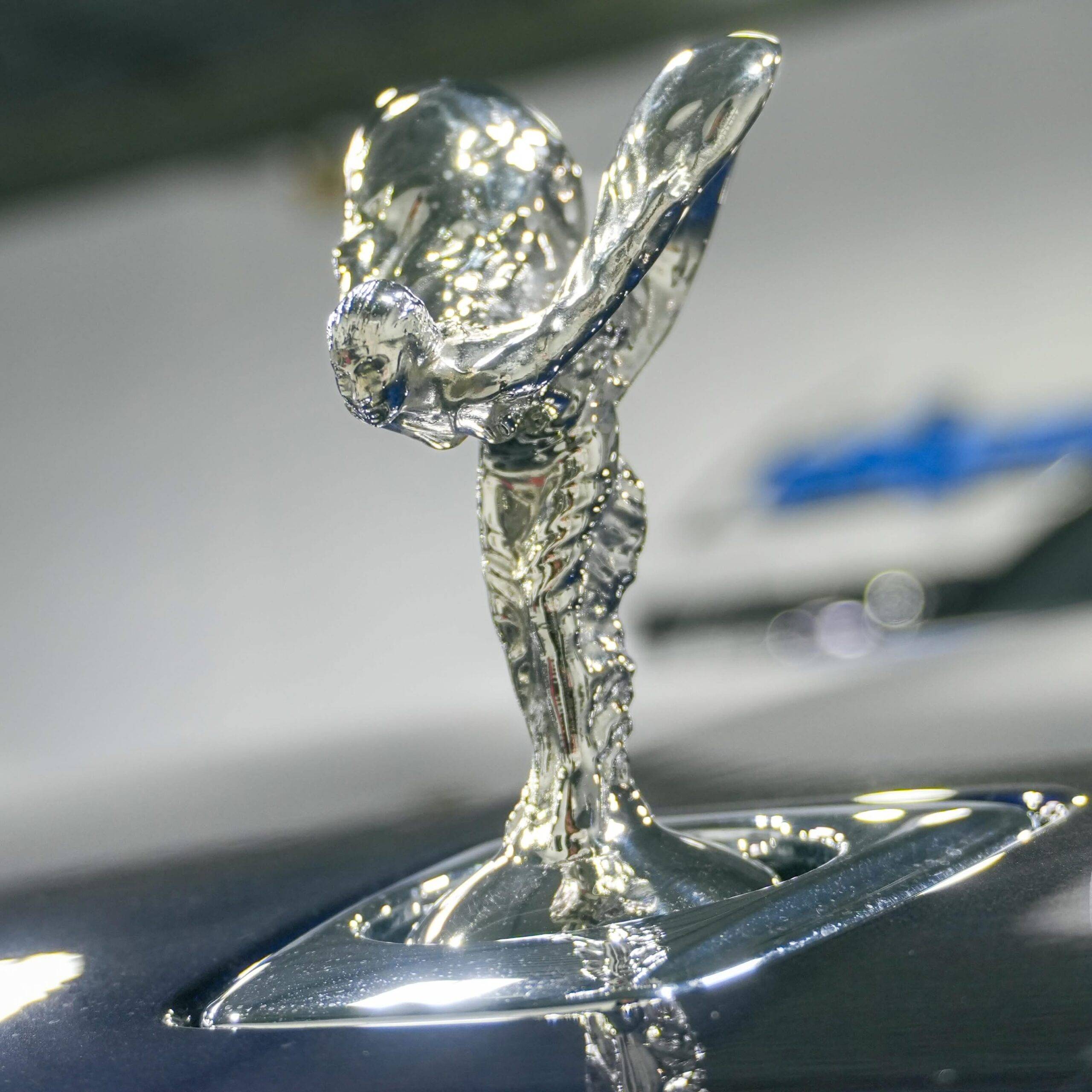 Macro Close-up of Spirit of Ecstasy Hood Ornament